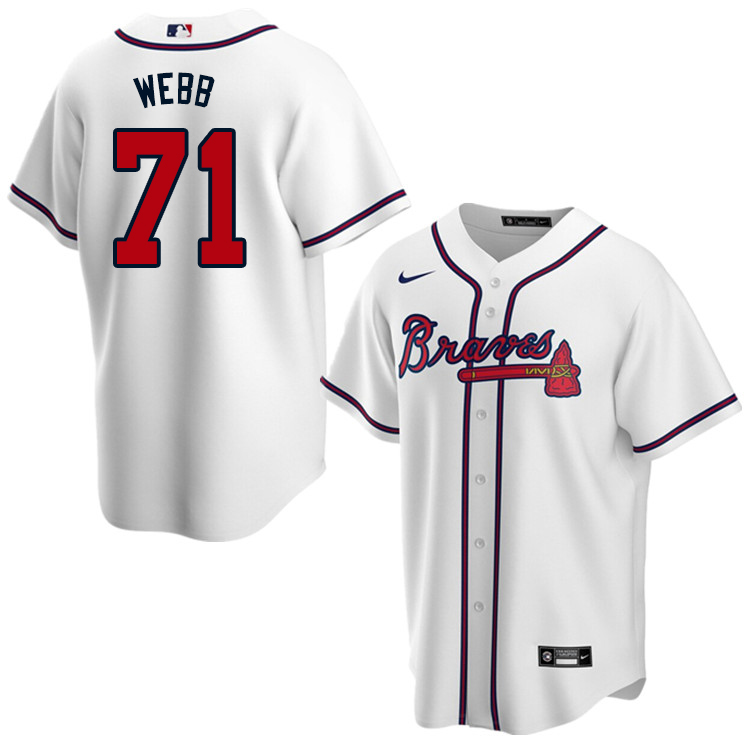 Nike Men #71 Jacob Webb Atlanta Braves Baseball Jerseys Sale-White